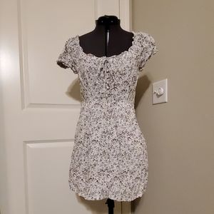 Petite puff-sleeve peasant mini dress